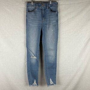 Garage Ultra High Rise Light Wash Distressed Skinny Jeans Size 25